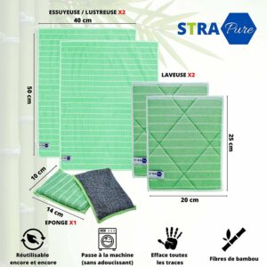 essuyeuse-lustreuse-laveuse-eponge-fibres de bambou-strapure